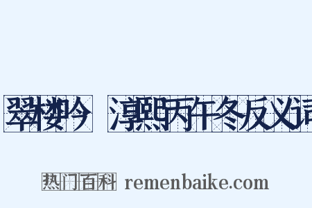 翠楼吟·淳熙丙午冬反义词是什么意思的图片